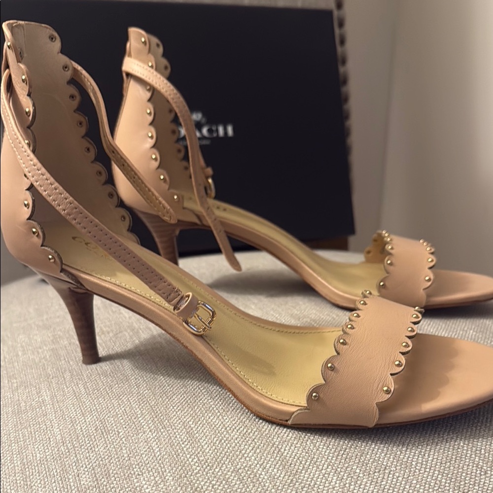 Coach Women's Tan Leather Sandals - Picture 2 of 5